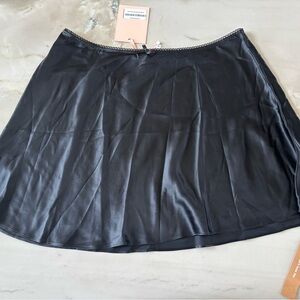 Reformation Black silk skirt